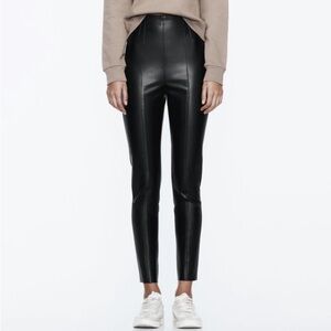 Zara Faux Leather Mid Rise Leggings Pants​​​